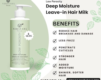 Low Porosity Deep Moisture Leave In Hair Milk | Veravana Naturals
