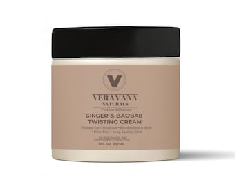 High Porosity Twisting Cream with Ginger & Baobab, Moisturizing Styling Cream for Natural Hair, Veravana Naturals