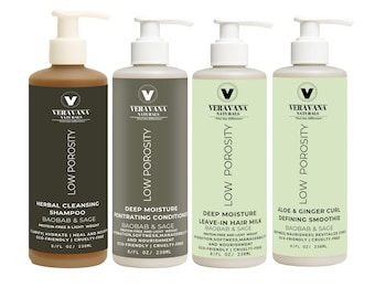 Low Porosity Hair Care Set, Vegan Hydration & Curl Definition for Natural Hair, Veravana NaturalsCurl Definition