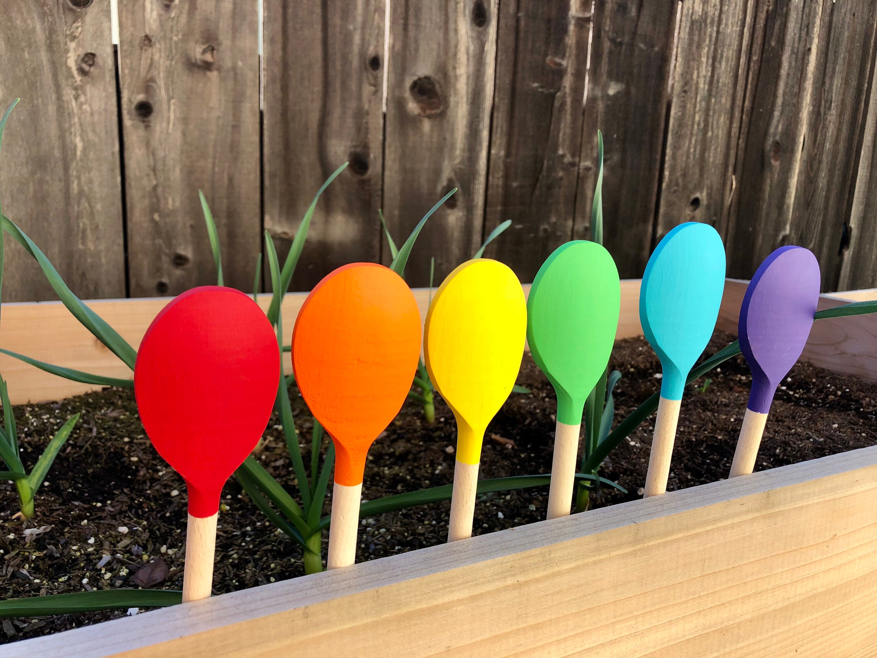 Hand Painted wooden spoon Garden markers & accessory Planter Etsy