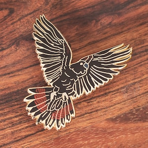 Schwarze Kakadu Charity Hard Enamel Pin - Anstecknadel Cloisonné Anstecknadel Papagei - Gold glänzend