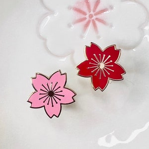 Sakura Blossom Mini Enamel Pin -Cherry Blossom Festival Pin - Cloisonné Badge