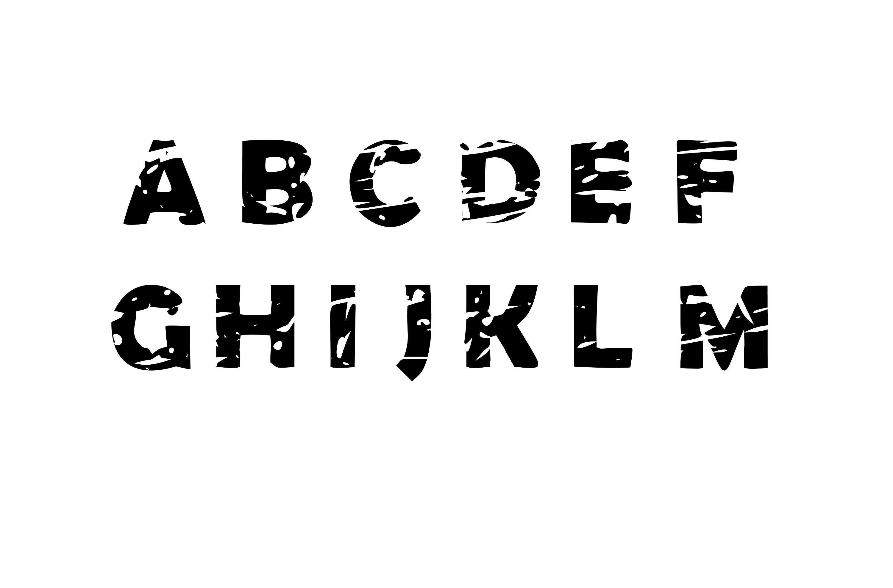 Easy to Cut With HTV or Adhesive Vinyl Distressed Alphabet Font Svg Cut