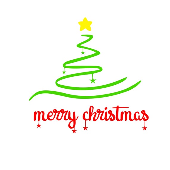 Download Svg Merry Christmas Tree Swirl Dxf Jpg Cut And Print File Etsy