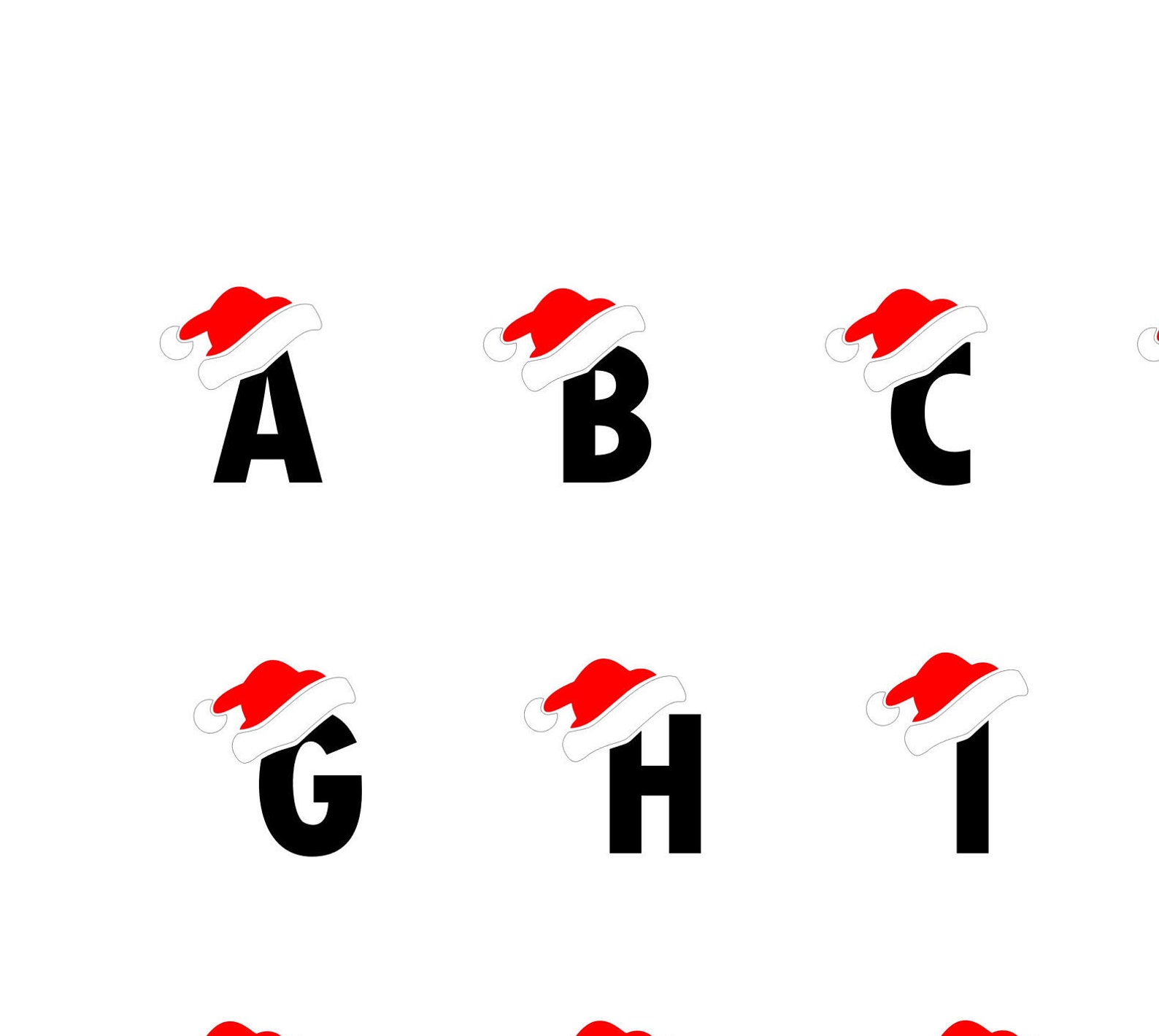 SVG Santa Hat Alphabet Svg and Png Font - Etsy UK