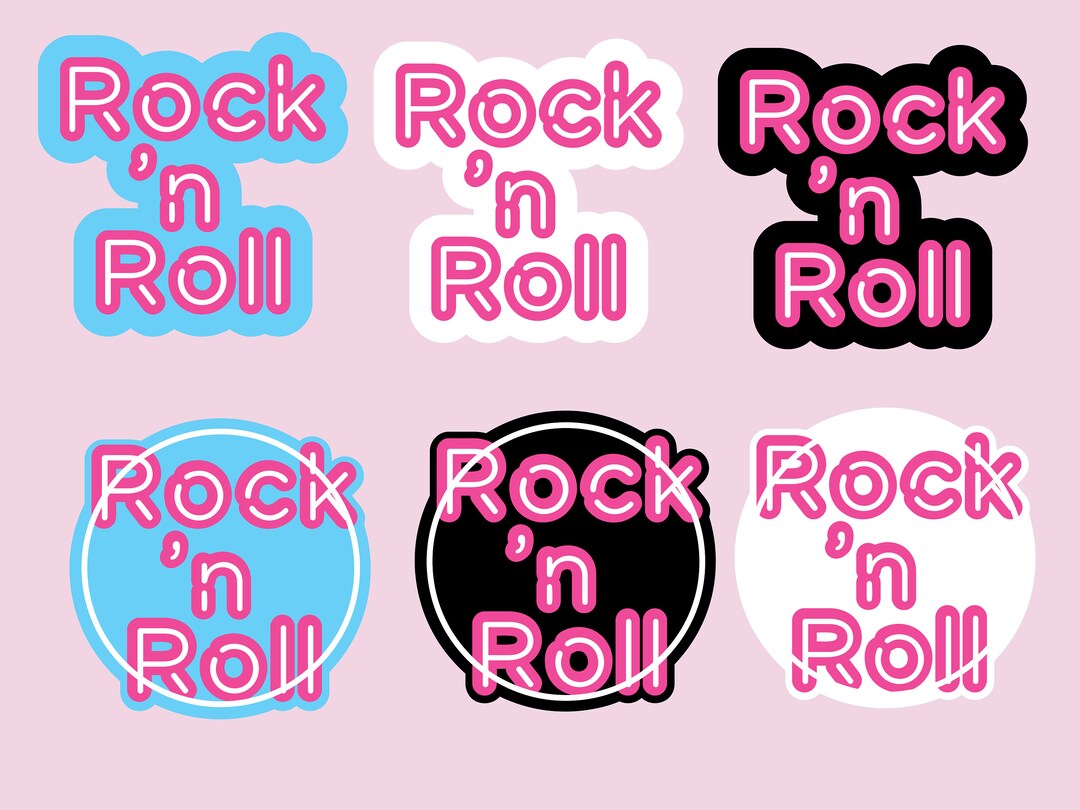 SVG Rock N Roll Digital Decal Pack ... Layered Svg File for Cutters - Etsy