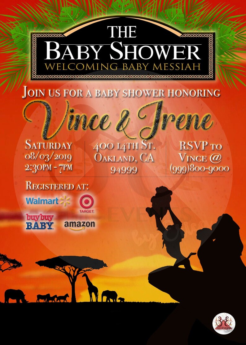 Lion King Baby Shower Invitation Etsy