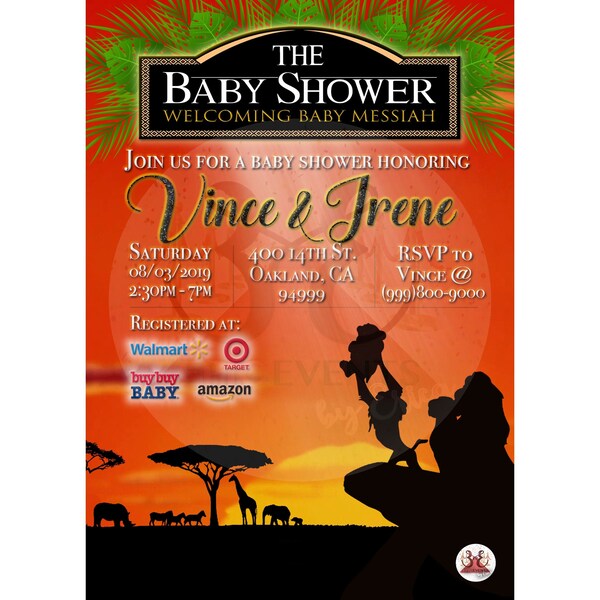 Lion King Baby Shower Invitation Etsy