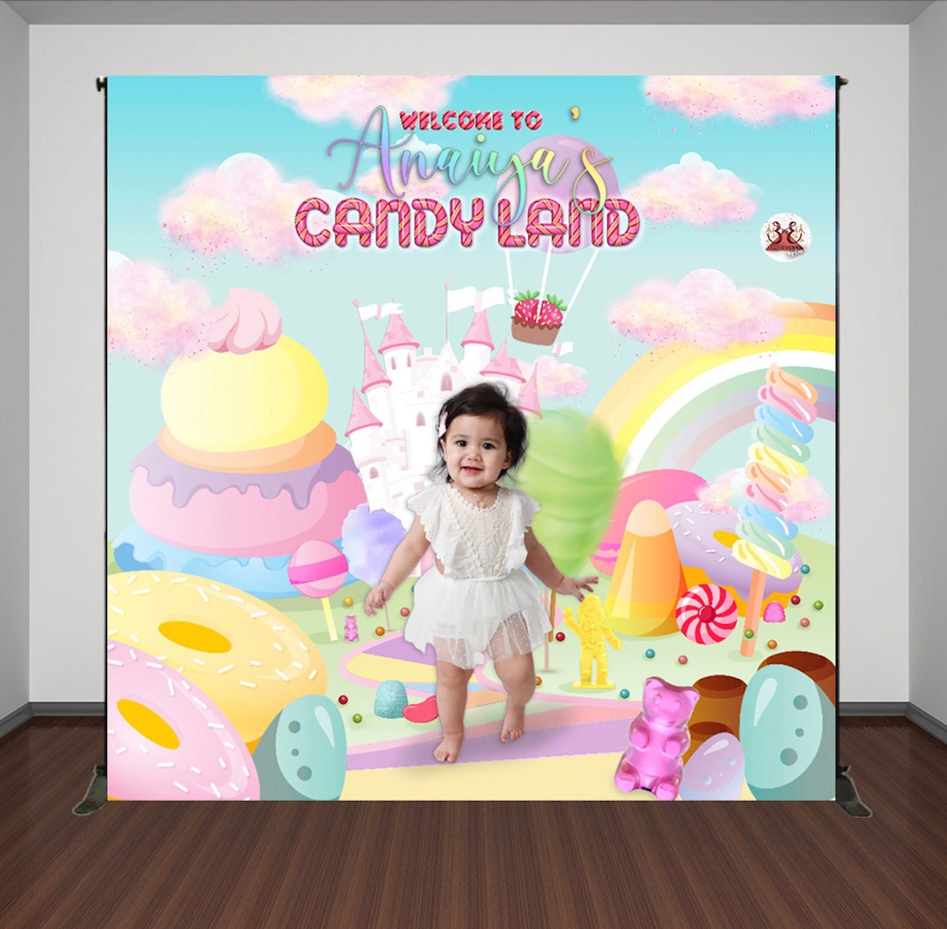Rainbow Island photography backgrounds vinyl candy land newborn