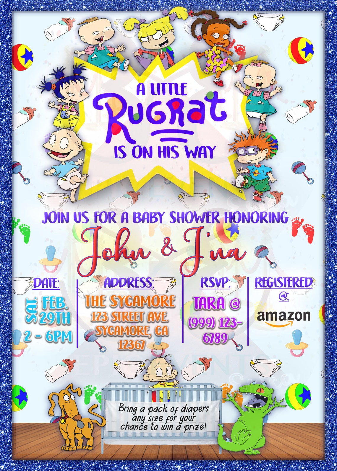 Rugrats Themed Baby Shower Invitation Etsy