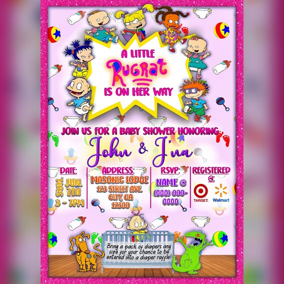 rugrats baby shower invitations