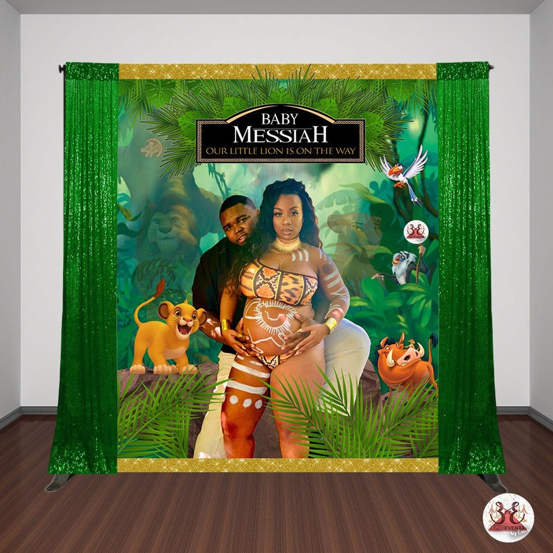 Lion King Themed Baby Shower Backdrop With Personal Photo Etsy