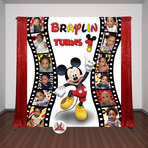 Mickey Mouse Backdrop 1st Birthday - Etsy