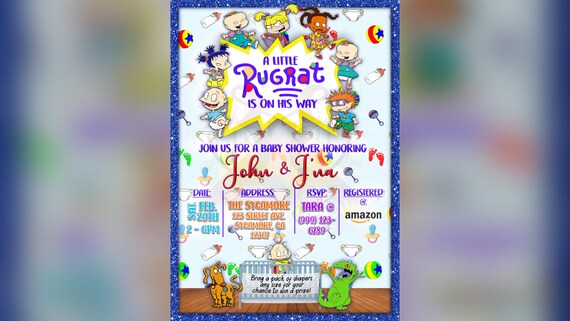rugrats baby shower invitations
