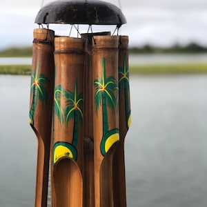 Wind Chimes Coconut / Bamboo Outdoor. " OCRACOKE ISLAND CHIME"