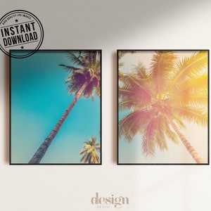 CARIBBEAN SKY, cielo caribeño, SET x2, print digital poster pair, instant download