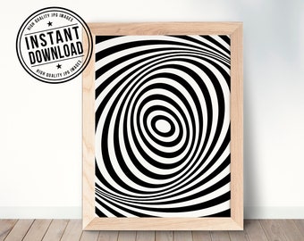 OPTICAL ILLUSION, minimalist, abstract, with white background wall art print