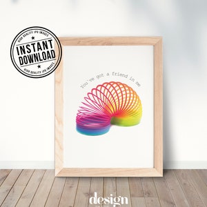 SLINKY, colorful, imprimible, printable digital poster, instant download, wall art print
