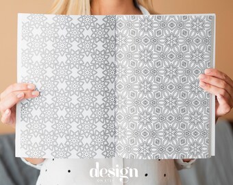 Flowers Pattern COLOURING BOOK, flores para colorear, printable, instant download