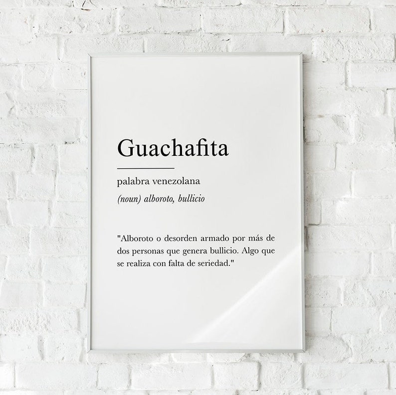 GUACHAFITA Diccionario venezolano, venezuelan definition with white background wall art print image 2