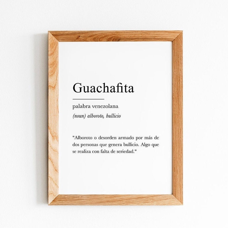 GUACHAFITA Diccionario venezolano, venezuelan definition with white background wall art print image 4