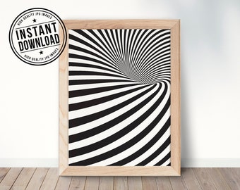 OPTICAL ILLUSION ANOMALY, abstract, minimalist, with white background wall art print