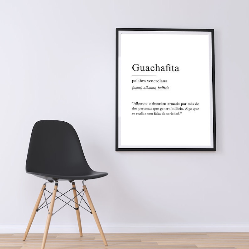 GUACHAFITA Diccionario venezolano, venezuelan definition with white background wall art print image 3