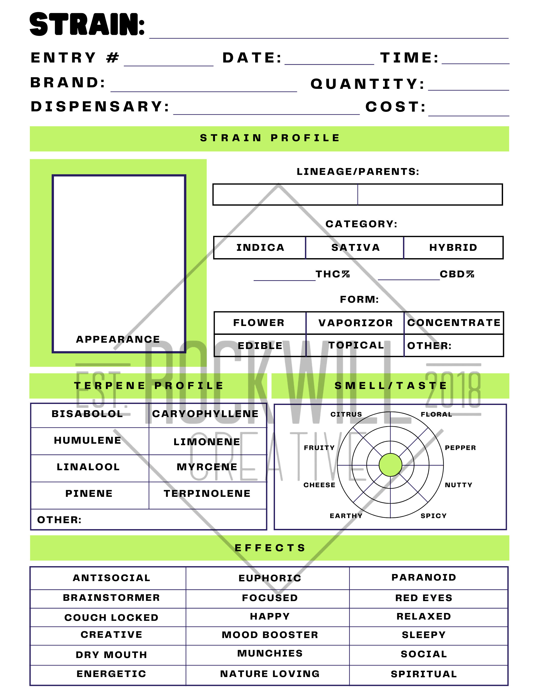 Cannabis Strain Tracker 2 Page Template Journal Printable Download Weed Cannabis Strain Tracker 2 Page Template Journal Printable Download Weed