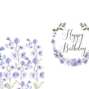 Purple Flower Birthday Card