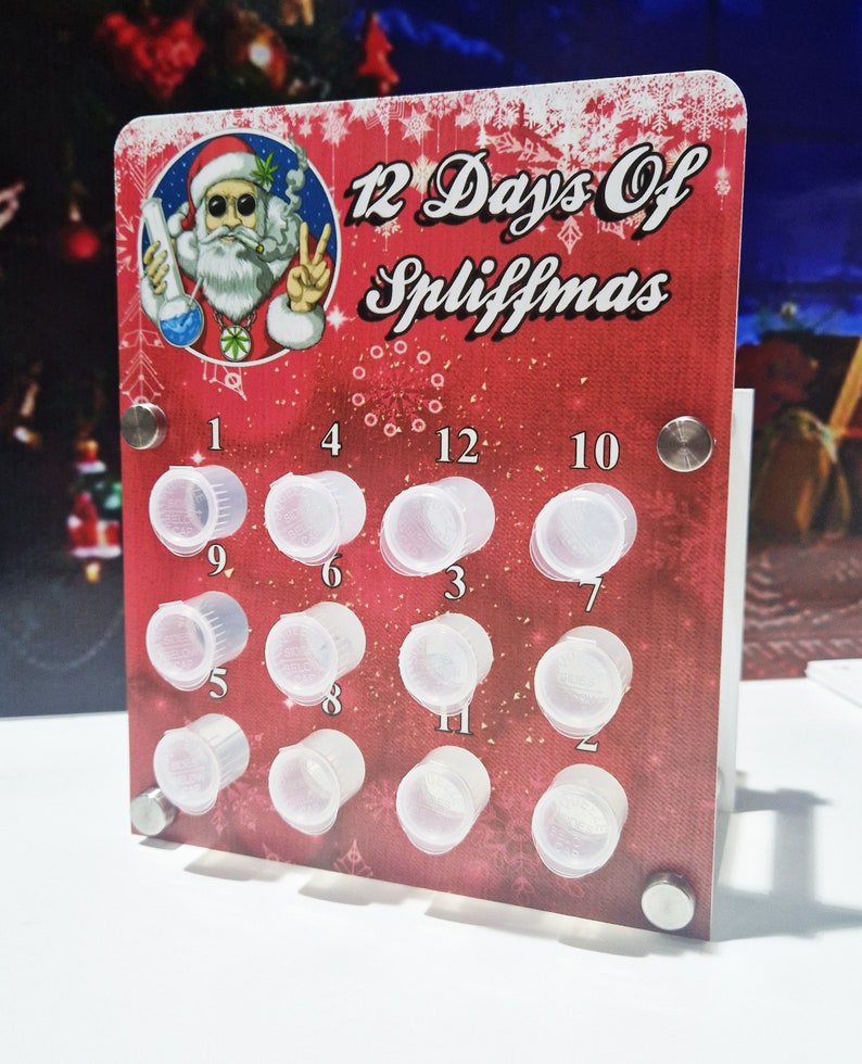 Christmas Stoner Advent Calendar Joint Holder Dank Santa Stoned Gift