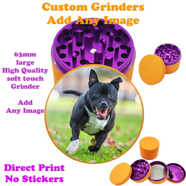 ANY PHOTO, Custom Colour Direct Print Premium Grinder Soft Touch Silicone Shell