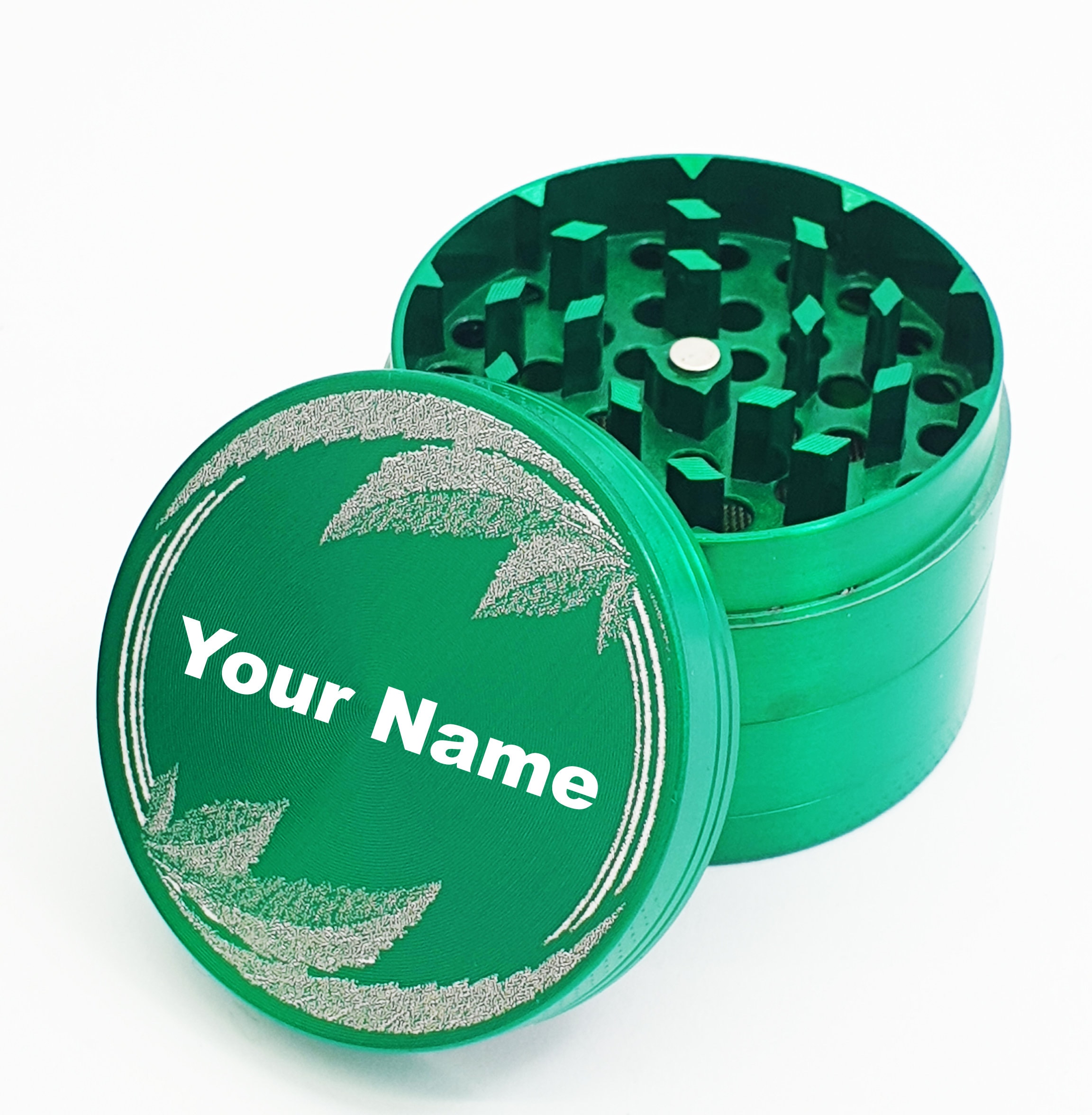 Personalised Black Metal Herb Magnetic Grinder Pollinator Crusher Birthday Gift Personalised Black Metal Herb Magnetic Grinder Pollinator Crusher Birthday Gift