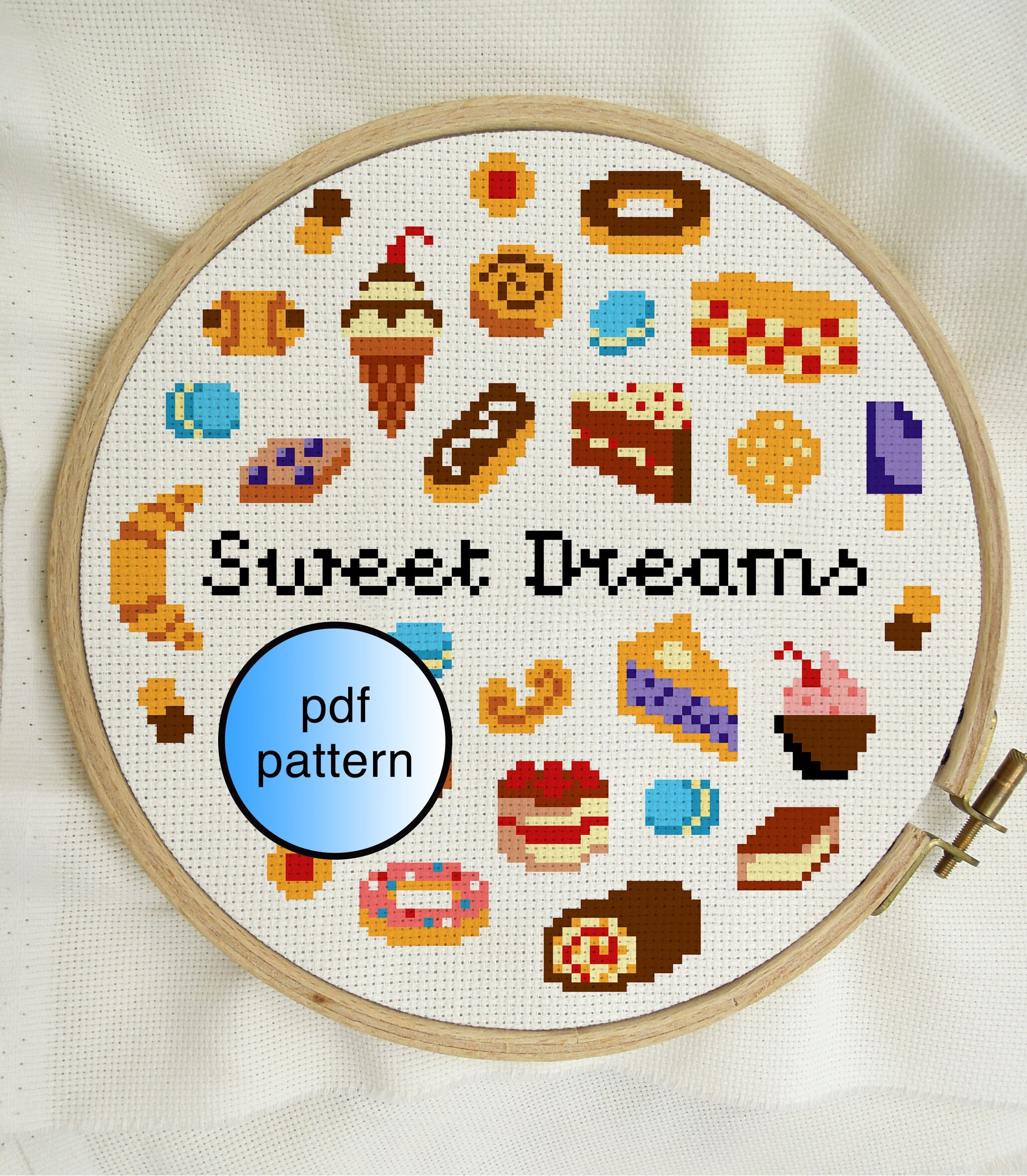 Sweet Dreams Desserts Cross Stitch pdf Pattern