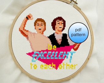 Bill & Ted&#39;s Excellent Adventure Cross Stitch pdf Pattern