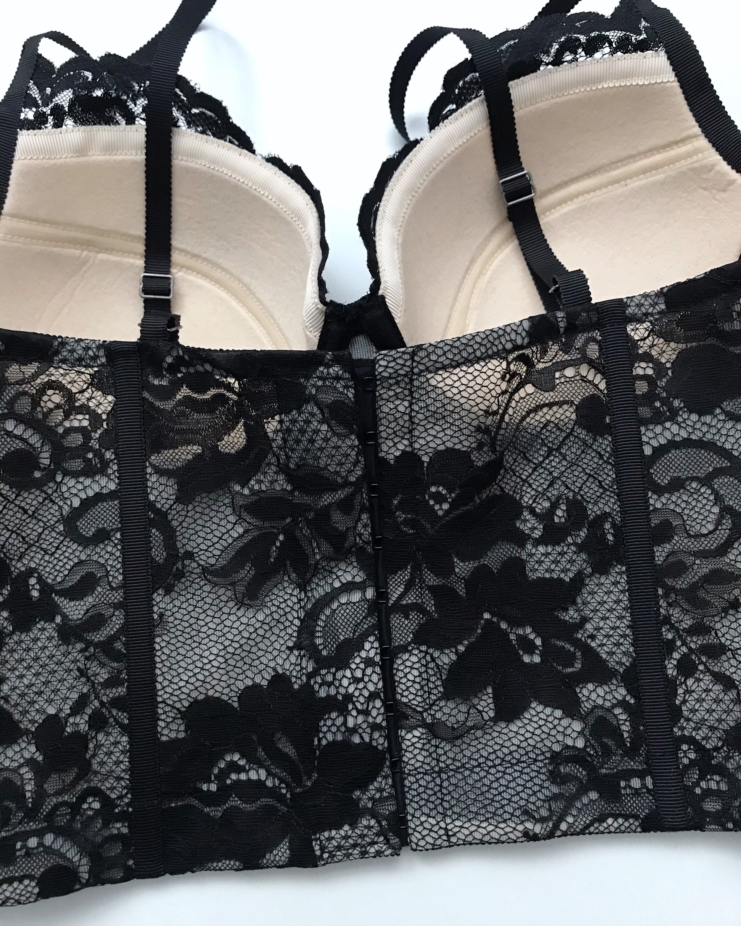 Bustier with cups Black lace bustier top sweetheart top Etsy