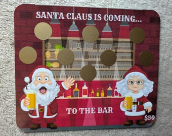 Santa Claus scratch off savings challenge