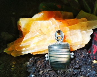 Agate crystal & Silver Pendant