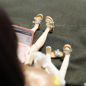 Beach slippers shoes for Blythe Pullip Licca Azone Momoko, Lati Yellow, Jenny MiddleBlythe,ob11