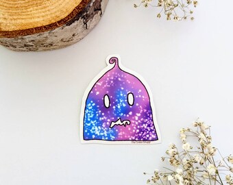 Galaxy themed Stardew Valley Krobus water proof die cut  vinyl sticker