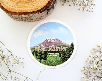 Mount Rainier National Park Washington - Waterproof Die Cut Vinyl Sticker