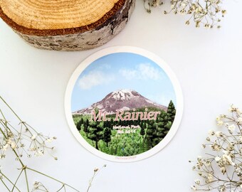 Mount Rainier National Park Washington die cut water proof laminated vinyl sticker