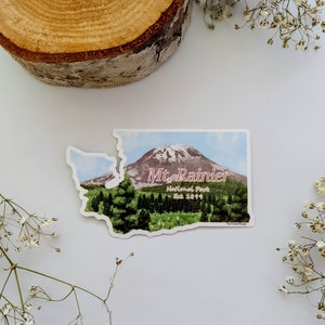 Mount Rainier National Park Washington - Waterproof Die Cut Vinyl Sticker