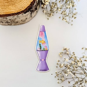 Lava lamp fish tank waterproof laminated die cut vinyl sticker image 1