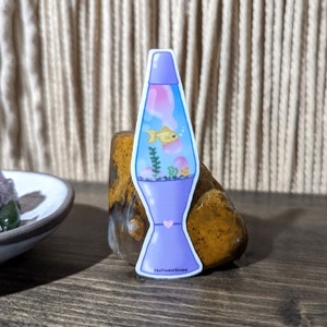 Lava lamp fish tank waterproof laminated die cut vinyl sticker image 2