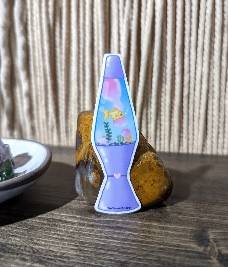 Lava lamp fish tank waterproof laminated die cut vinyl sticker image 2