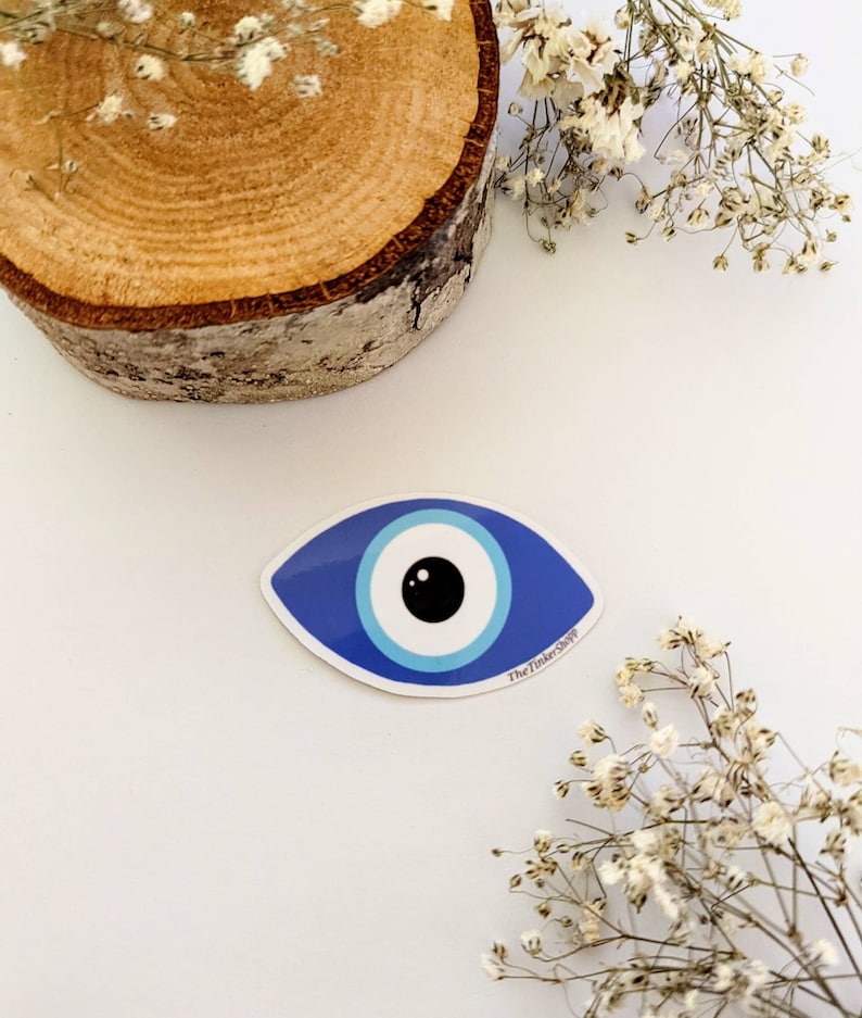 Evil Eye Die Cut Waterproof Laminated Vinyl Sicker image 1