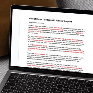 Maid of Honor Speech Template Wedding Speech Guide Bridesmaid