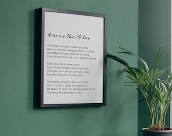 Across the Miles Poem | Long distance relationship present long distance marriage long distance love letter missing you quotes miles apart