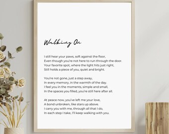 Walking On | Dog loss poem pet rememberance poem pet loss poem pet loss quote pet bereavement gifts quotes for dog loss