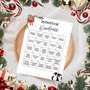 Kindness Advent Calendar | Printable adult advent calendar, acts of kindness advent calendar for kids, Christian advent calendar printable